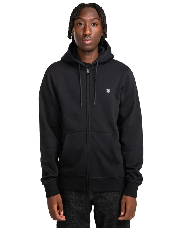 Element Icon Embroidery - Zip Sweatshirt - Men - Black.