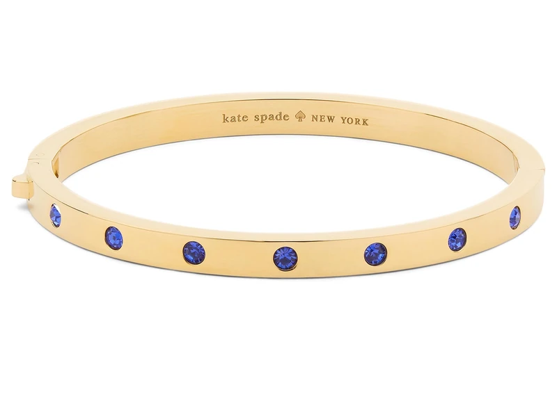 Kate Spade New York SET IN STONE metal stone hinged bangle, Sapphire