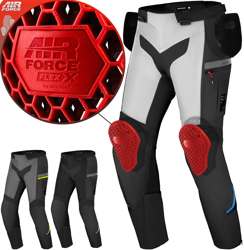 SHIMA ALPHA Motorcycle Trousers for Men AIRFORCE Knee Protectors Motorbike Armoured Waterproof Lightweight Protective Ventilated Reinforced Armored Bike Motorcycle Suit (Mens, Blue, M)