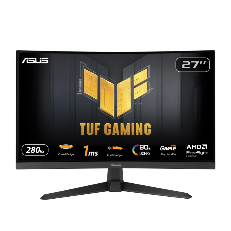ASUS TUF Gaming VG27VQM1B Curved Gaming Monitor – 27 inch Full HD, 280Hz, ELMB, 1ms response time, FreeSync Premium, 90% DCI-P3, DisplayWidget Center
