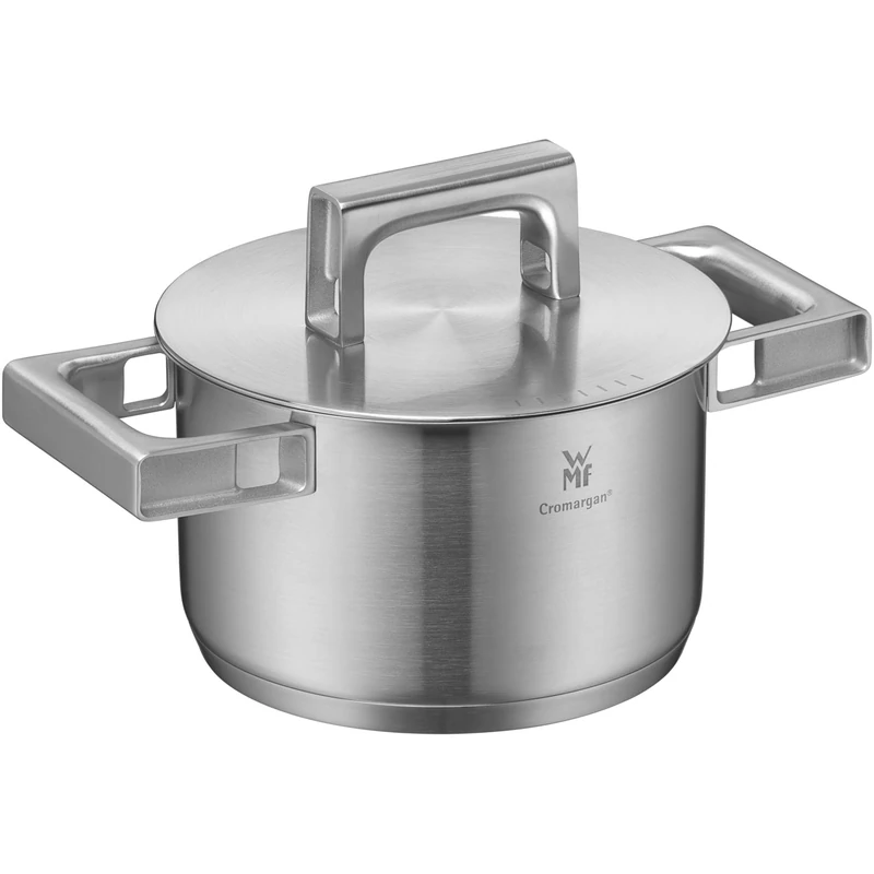 WMF Ultimate Cool Cooking Pot Small 16 cm, Stainless Steel Lid, Induction Casserole Pot 1.9 L, Matt Cromargan Stainless Steel, Heat-Reducing Handles, Induction Pot with Inner Scale, Dishwasher Safe