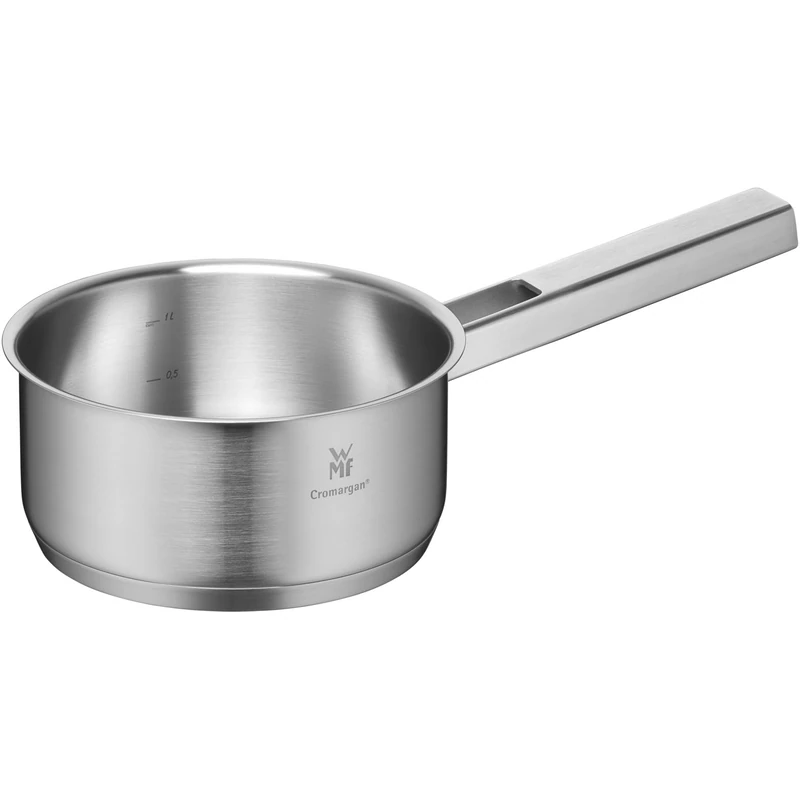 WMF Ultimate Cool Saucepan Without Lid 16 cm Small Cooking Pot 1.4 L Milk Pan Induction Cromargan Matte Stainless Steel Uncoated Induction Pot with Inner Scale Dishwasher Safe