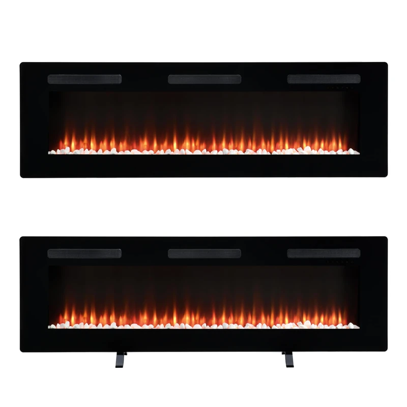 Dimplex Sierra Optiflame Media Wall Fireplace, 72"/182.9cm, Wall Mount, Recess Fit, Free Standing Electric Fire, 7 Colour Themes, Choice of Fuel Beds, Cool Touch Glass, 1.6kW Electric Heater