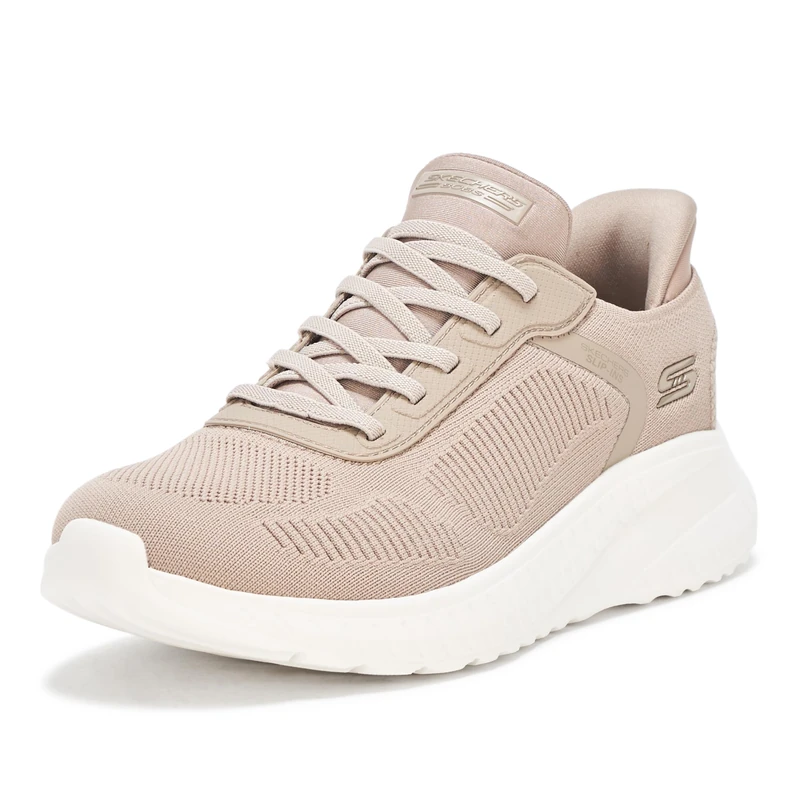 Skechers Women's Hands Free Slip-ins Bobs Squad Chaos-Current Muse Sneaker, Taupe, 7 UK Wide