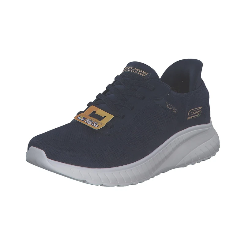 Skechers Engineered Knit Bungee Slip Ins Runners Womens Navy/White 5 UK