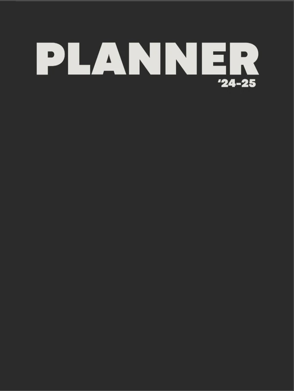 Black 2024-2025 Academic Year Daily, Weekly, and Monthly Planner