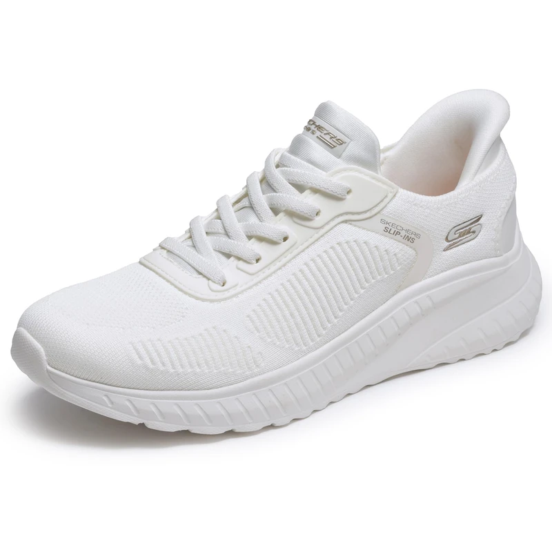 Skechers Women's Bobs Squad Chaos Current Muse Sneaker, Off White Textile, 10 UK - Image 1