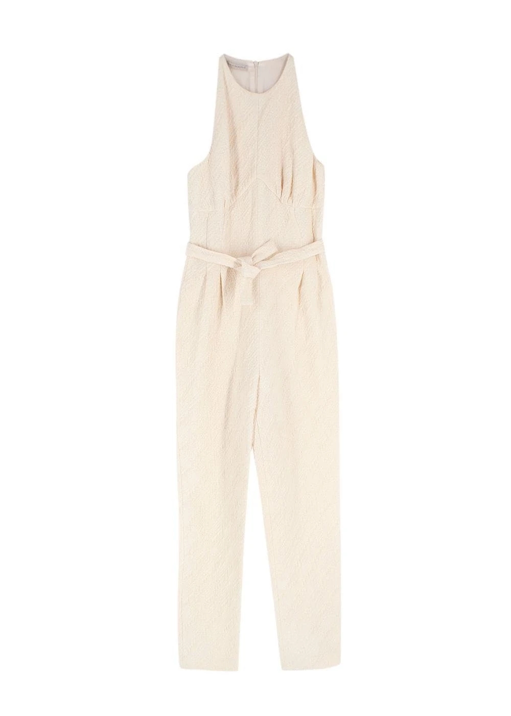 Emilia Wickstead Pre-loved Ivory Jacquard Belted Jumpsuit