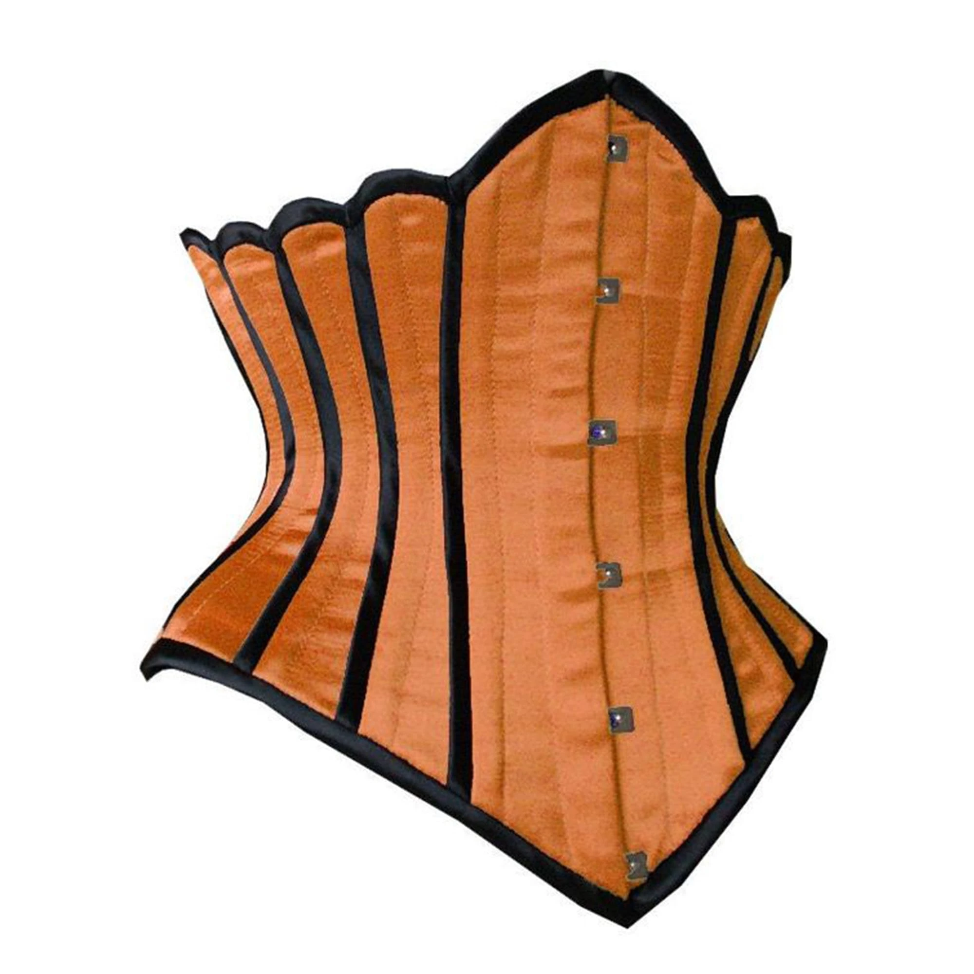 CorsetsNmore Women’s Orange Satin With Unique Design Gothic Underbust Bustier Corset