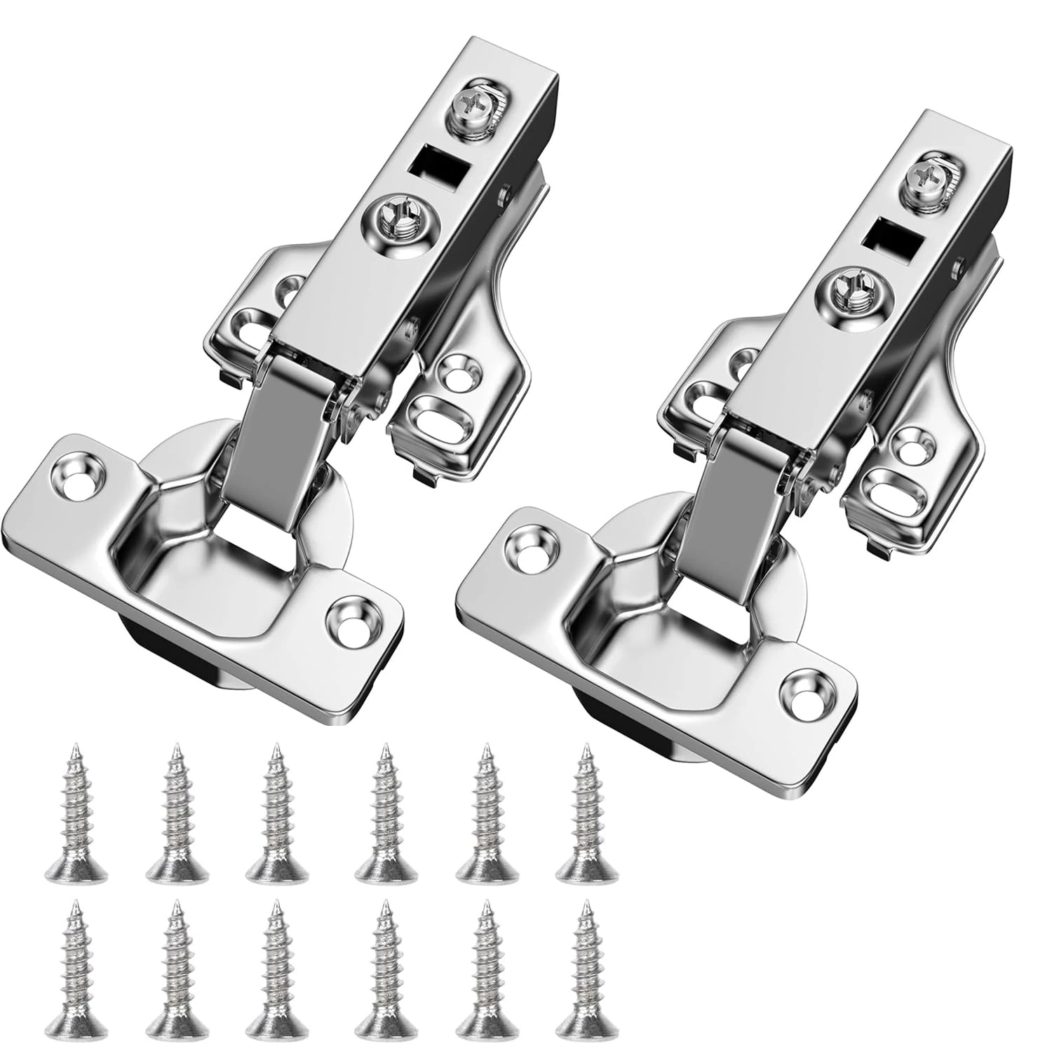 Cabinet Hinges,2 Pack Kitchen Cupboard Hinge,Kitchen Door Cupboard Concealed Hinge,Embedded Furniture Hinges Full Overlay for Bathroom Bedroom Dining Room