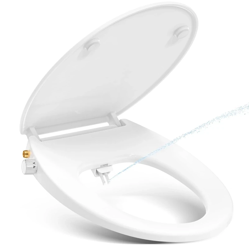 YEAUPE PRO Oval Toilet Seat Soft Close with Lid Lifter,Quick Release,PP Loo Toulet for Bathroom Bowl,Adjustable Hinges,Anti-Slip,Universal,44.7 * 37 * 4.2 CM,White (44.3 x 37.1 x 8.3 cm, Oval)