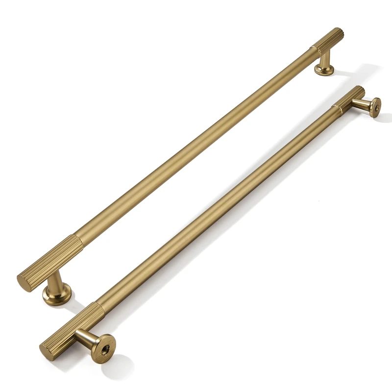 khtumeware 12 Inch Hole Center 5 Pack Champagne Bronze Heavy Duty Solid Satin Brass Cabinet Pulls, Kitchen Drawer Handles, for Dresser cabinets, cabinets