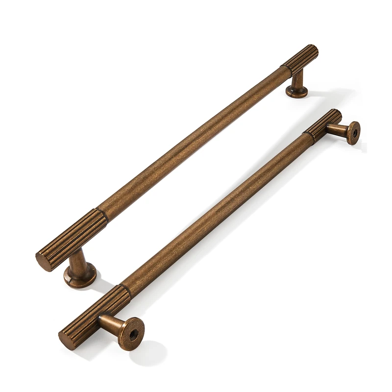 khtumeware 8 Inch Hole Center 10 Pack Antique Brass Heavy Duty Solid Vintage Brass Cabinet Pulls, Kitchen Drawer Handles, for Dresser cabinets, cabinets, Door cabinets, Hardware