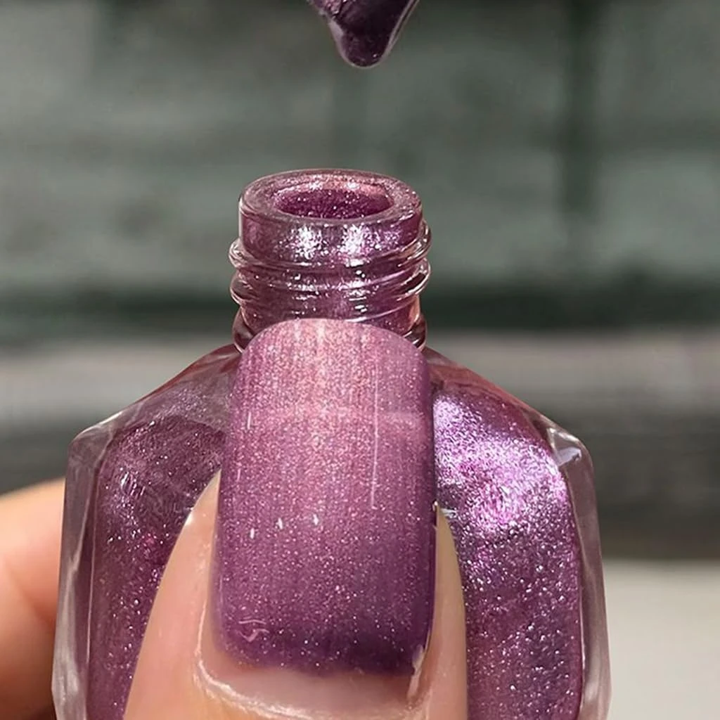 Glitter Nail Polish, Pink Nail Varnish, Diamond Glitter Quick Dry Nail Polish No UV Lamp Curing, Long Lasting, Chip Resistant, Non-Toxic, Quick Drying, Salon Manicure, At Home Manicure (14#Pearl Pink)