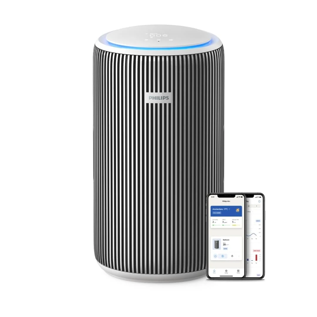 Philips Air Purifier 3200 Series - HEPA NanoProtect + Active Carbon Filter, CADR 520m³/h for 135m² Allergy sufferers, Ultra-quiet, Intelligent and Energy efficient, Silver (AC3220/10)