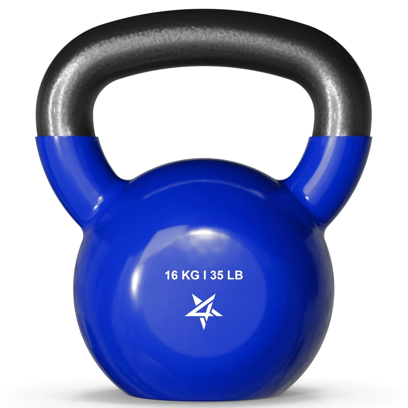 Yes4All 4-20kg Kettlebells Vinyl Coated Cast Iron for Dumbbell Weights Exercises, Gym, Fitness, Full Body Workout Equipment Push up, Grip and Strength Training