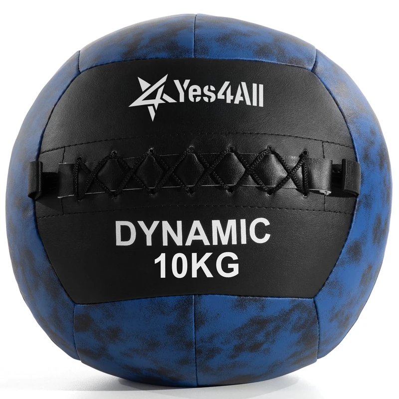 Yes4All XHKC 10 kg Dynamic Wall Ball/Soft Medicine Ball, Wall Med Ball for Full Body Workout and Strength Exercise