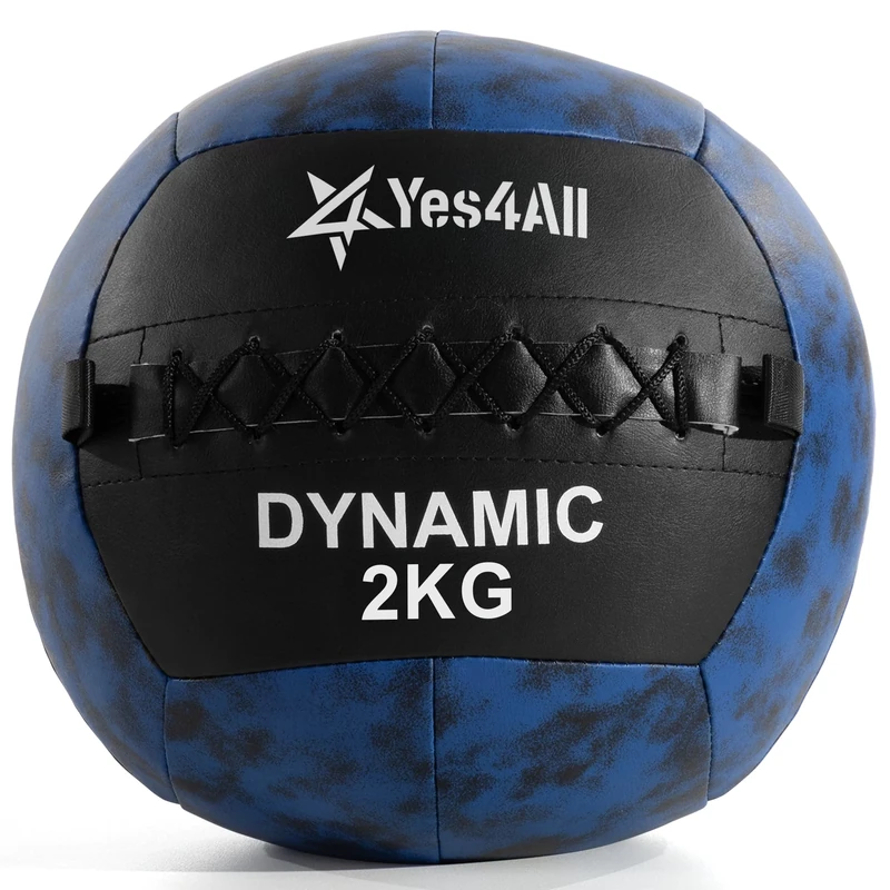 Yes4All OM6G 2 kg Dynamic Wall Ball/Soft Medicine Ball, Wall Med Ball for Full Body Workout and Strength Exercise
