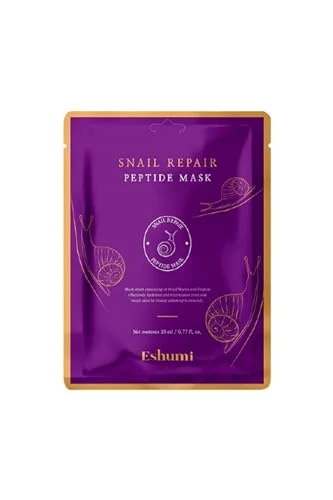 Eshumi Snail Repair Peptide Mask 10 packets x 23ml, Premium Korean Skincare- Multipack