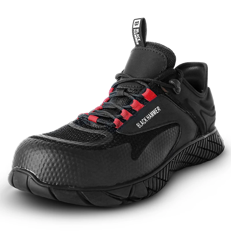 Men's Safety Trainers Hands Free Slip On with Laces Ideal Utility & Warehouse Work Shoes Professional Footwear S1 PL SR FO ESD Swift 5619 (5 UK) Black - Image 1