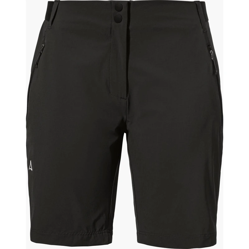 Schöffel Women's Shorts Style Blaustein WMS Lightweight Hiking Trousers with 4-Way Stretch Recycled Material Quick Drying with Casual Fit Black