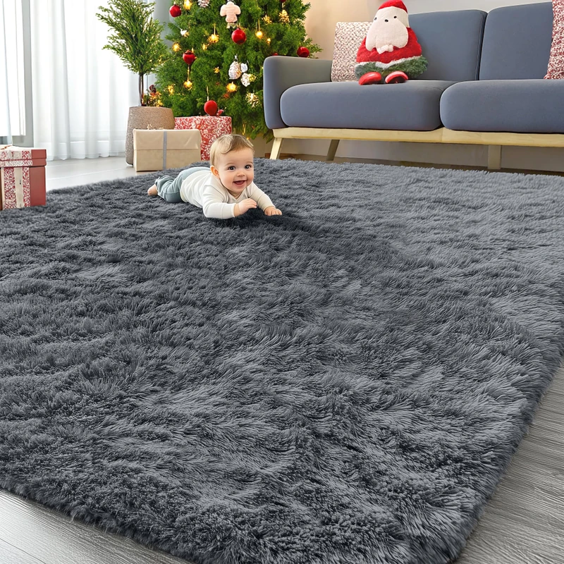 OLANLY Large Machine Washable Area Rug 9'x12' for Living Room Bedroom Soft Fluffy Bedside Rug Indoor Carpet for Kids Girls Boys Bedrooms Nursery