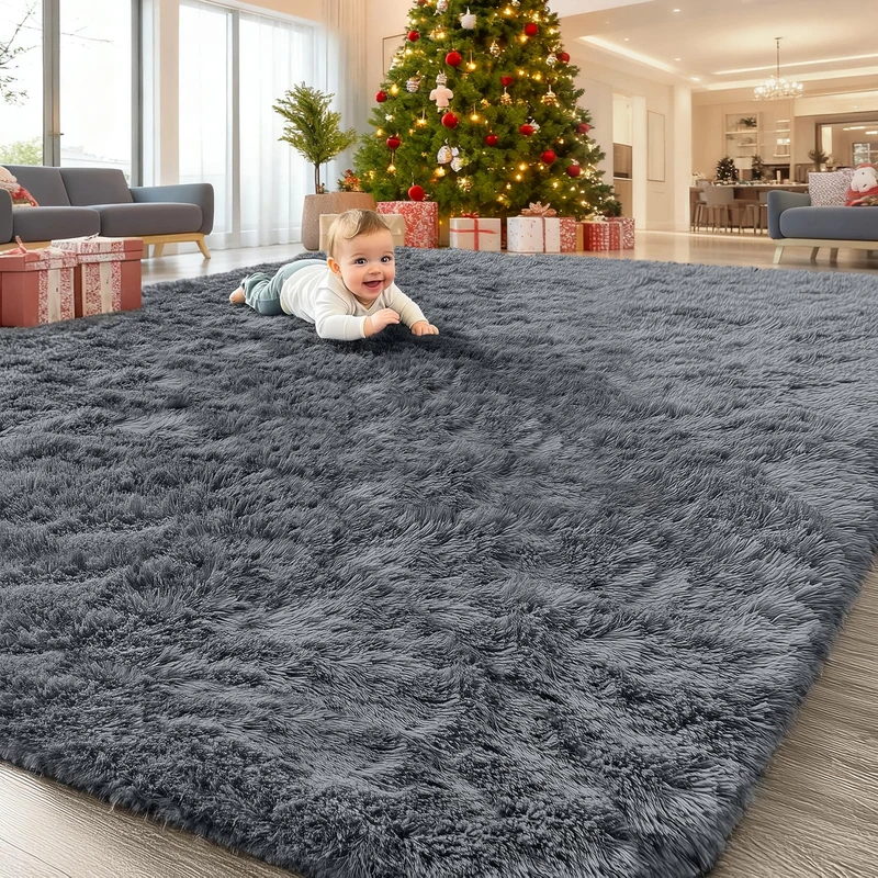 OLANLY Large Machine Washable Area Rug 8'x10' for Living Room Bedroom Soft Fluffy Bedside Rug Indoor Carpet for Kids Girls Boys Bedrooms Nursery