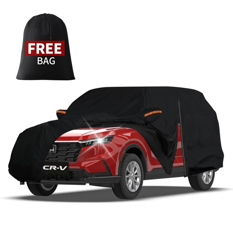 FiveFox Heavy Duty SUV Car Cover Custom Fit for Honda CRV, Toyota RAV4 1996-2024 2025, 10-Layers Waterproof All Weather Full Exterior Cover Rain Hail Outdoor Protector with Door Zipper & Cotton