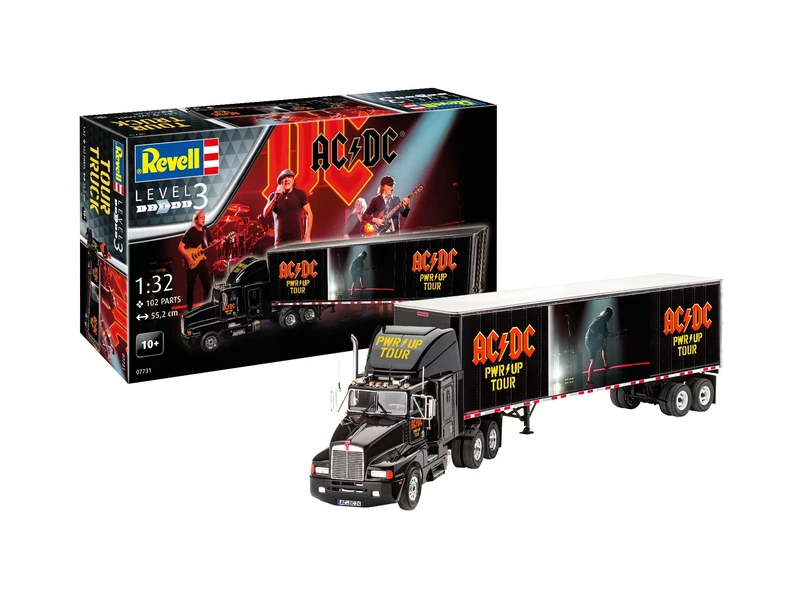 Revell Gift Set 07731 AC/DC Tour Truck Power Up 1:32 Scale Unbuilt Plastic Model Kit with Accessories