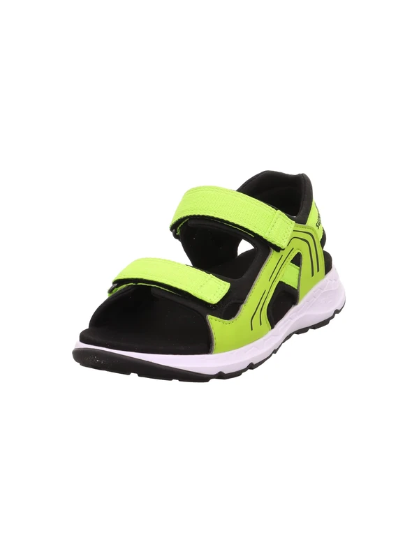 Superfit Boys Criss Cross Sandals, Light Green Black 7500, 12.5 UK Child