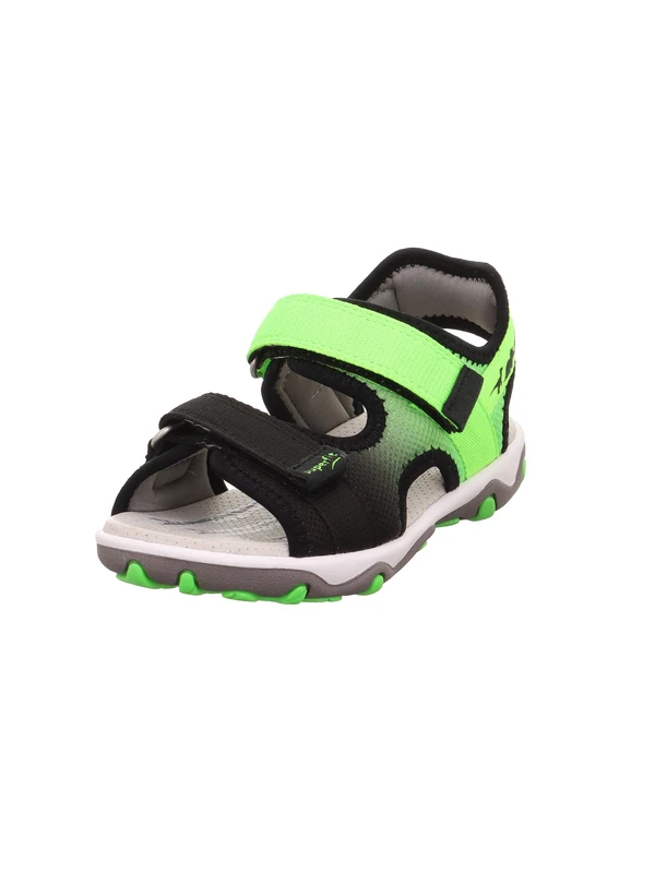 Superfit Boys' Mike 3.0 Sandals, Black light green 0000, 8.5 UK Child