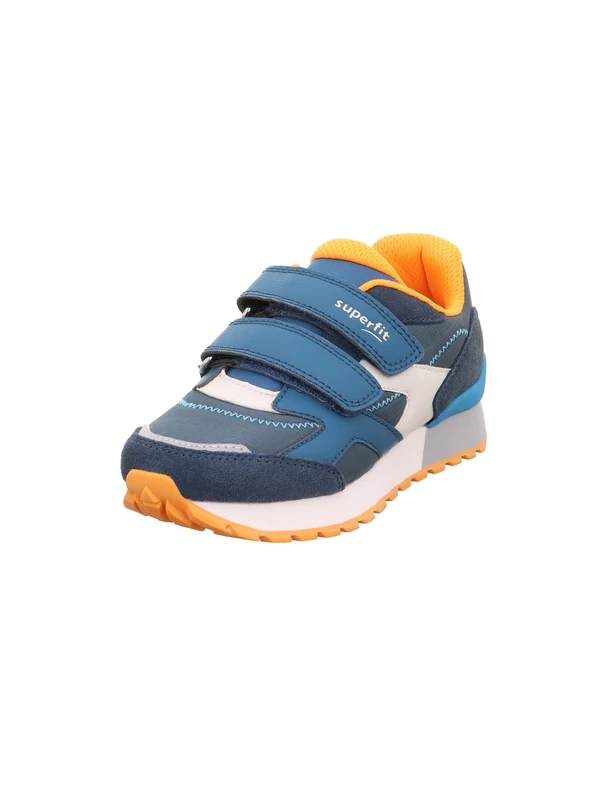 Superfit Boy's Dash Sneaker, Blue Orange 8000, 12.5 UK Child - Image 1