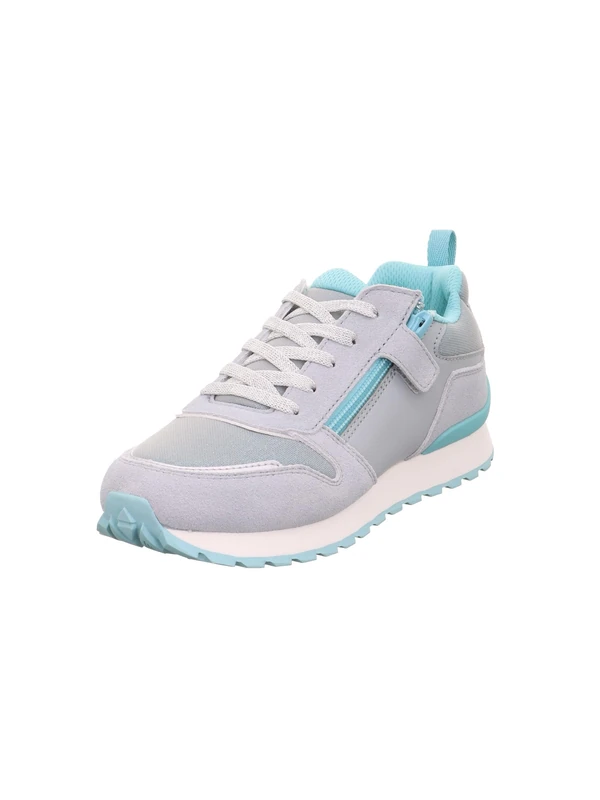 Superfit Girl's Dash Sneaker, Light Grey Light Green 2500, 12 UK Child