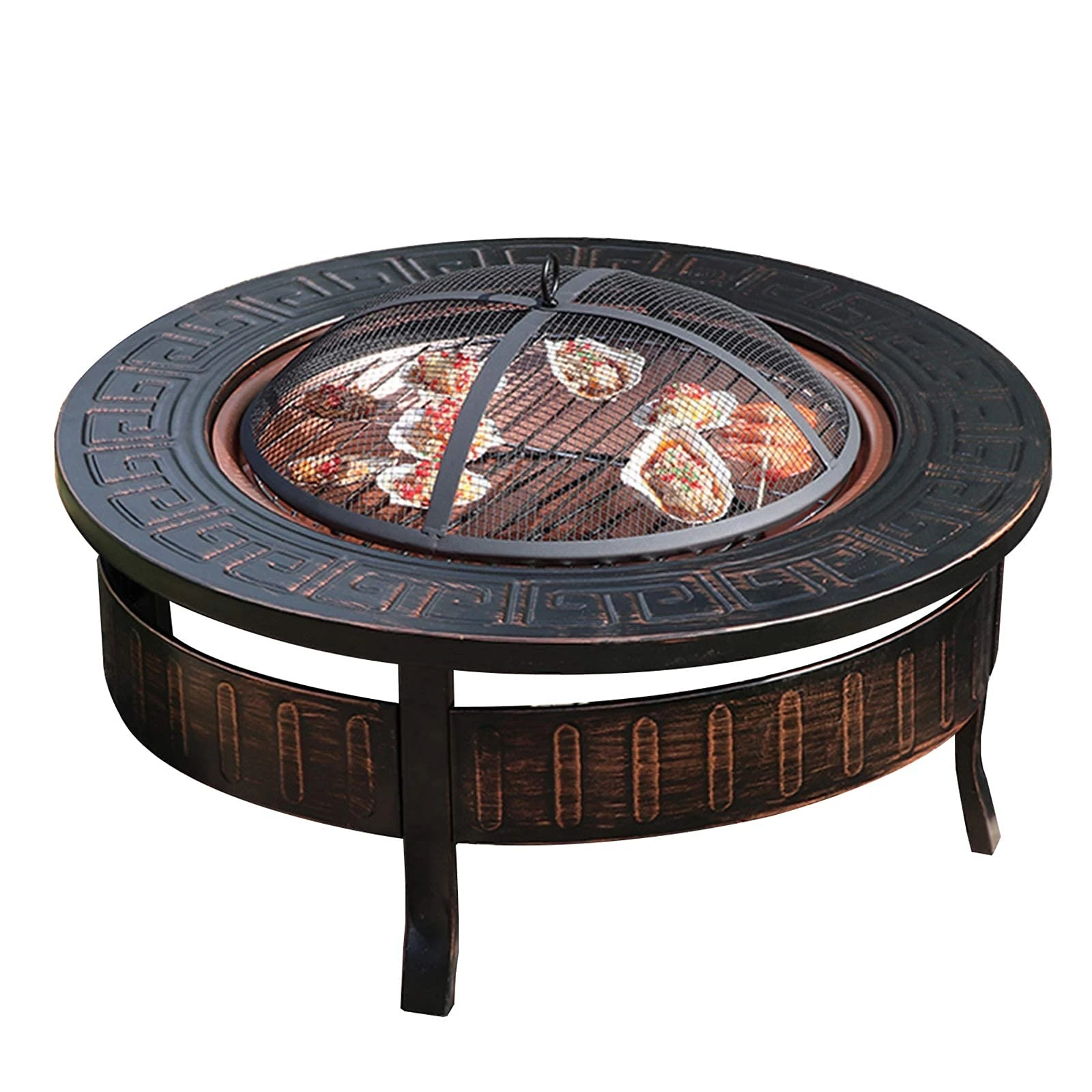 SLGGPJBU Fire Pits Outdoor Portable Garden Bonfire Pit, Outdoor Heater with Cooking Grill, Burning Fire Pit, 81cm/31.8"", Style 1