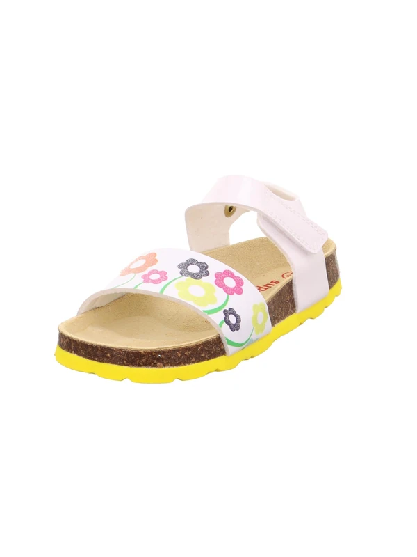 Superfit Girls' Footbed Slippers, White Yellow 1000, 4 UK
