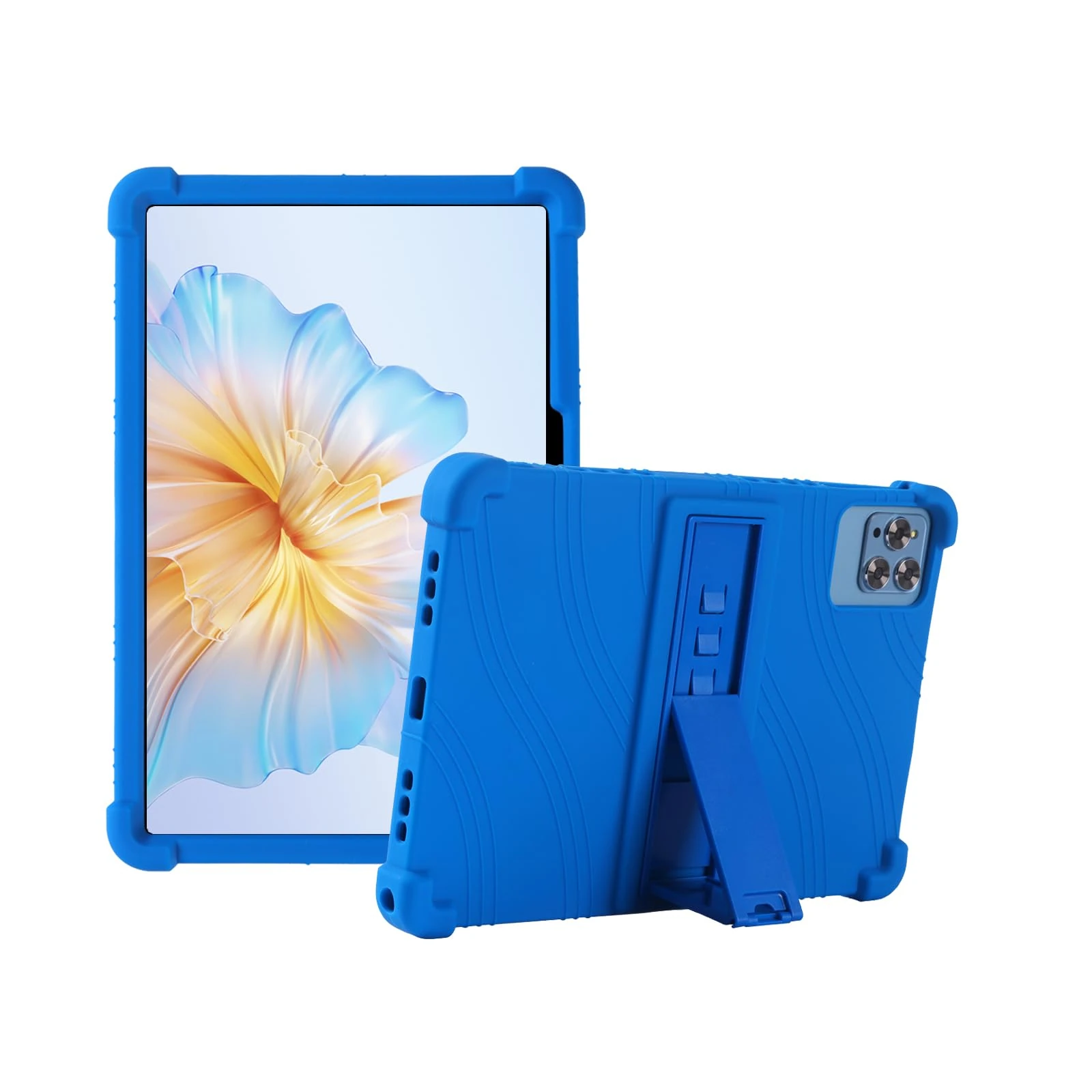 Universal Case for DOOGEE T10 PRO/T10/T10S/T10W/U10/U10 PRO/U9,Blackview Tab 60 WiFi/60 Pro/20 WiFi,OSCAL Pad 16/9/30/80 XLTTONG PC Holder Tablet Silicone Anti-drop Case-Blue