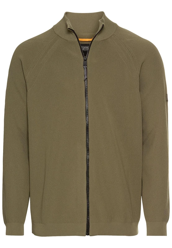 camel active Men's Breathable Polyester Cardigan, Dark Green, XXL