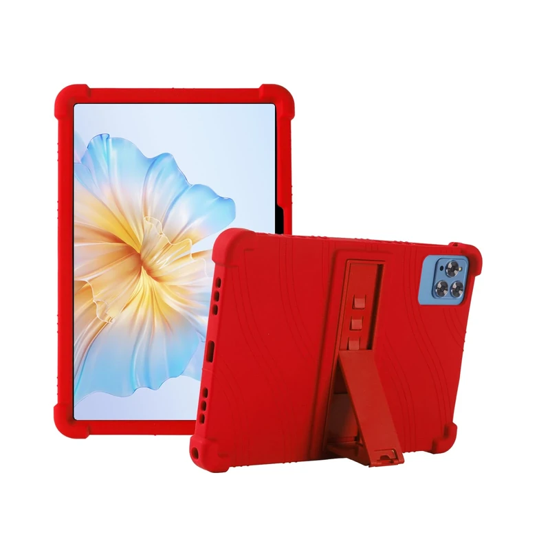 Universal Case for DOOGEE T10 PRO/T10/T10S/T10W/U10/U10 PRO/U9,Blackview Tab 60 WiFi/60 Pro/20 WiFi,OSCAL Pad 16/9/30/80 XLTTONG PC Holder Tablet Silicone Anti-drop Case-Red