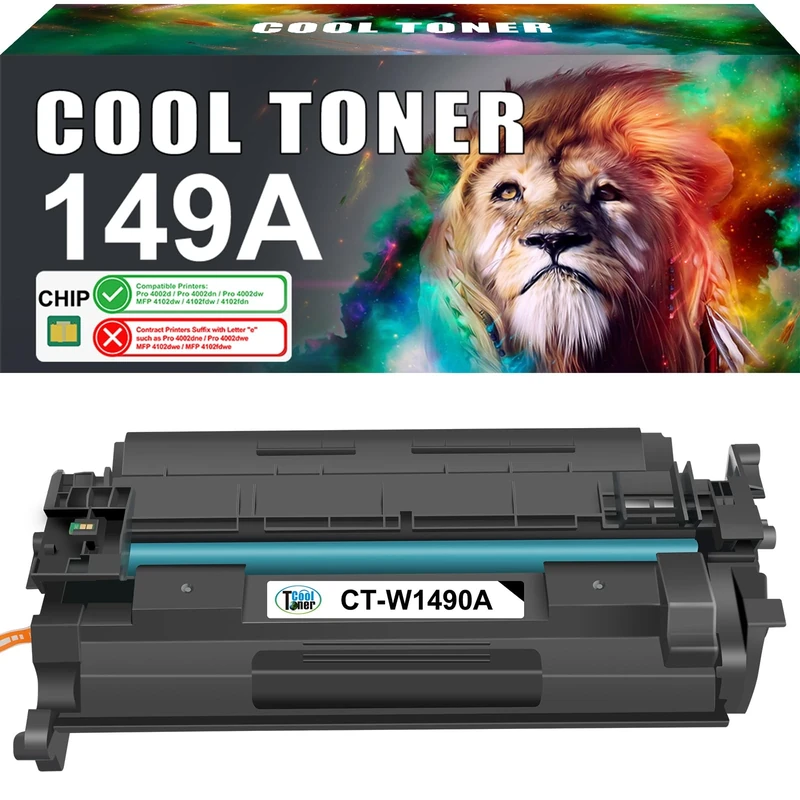 Cool Toner 149A (With Chip) Toner Cartridge Replacement for HP 149A 149X Toner Compatible for Pro 4002dn 4002dw 4002d MFP 4102fdw 4102dw 4102fdn W1490A W1490X Black, 1-Pack