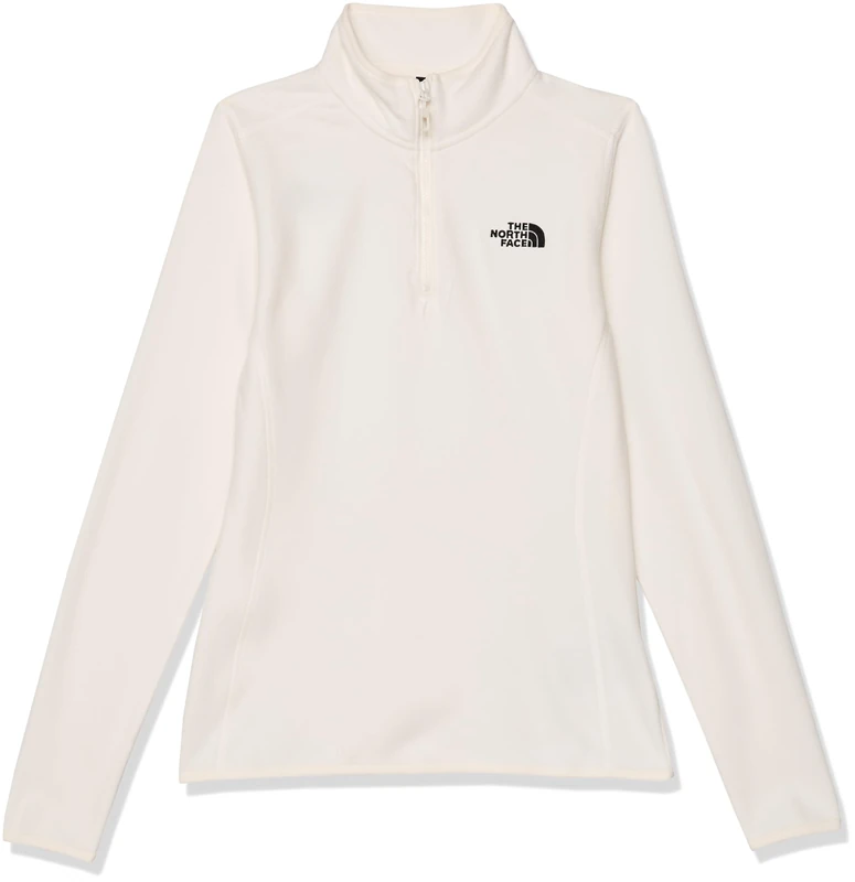The North Face Women's 100 Glacier 1/4 Zip Sweatshirt, White Dune/Npf, L
