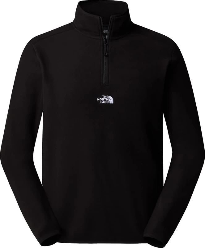 The North Face Men's Glacier 1/4 Zip - Embroidered Logo Sweatshirt, Tnf Black/Npf, XXL