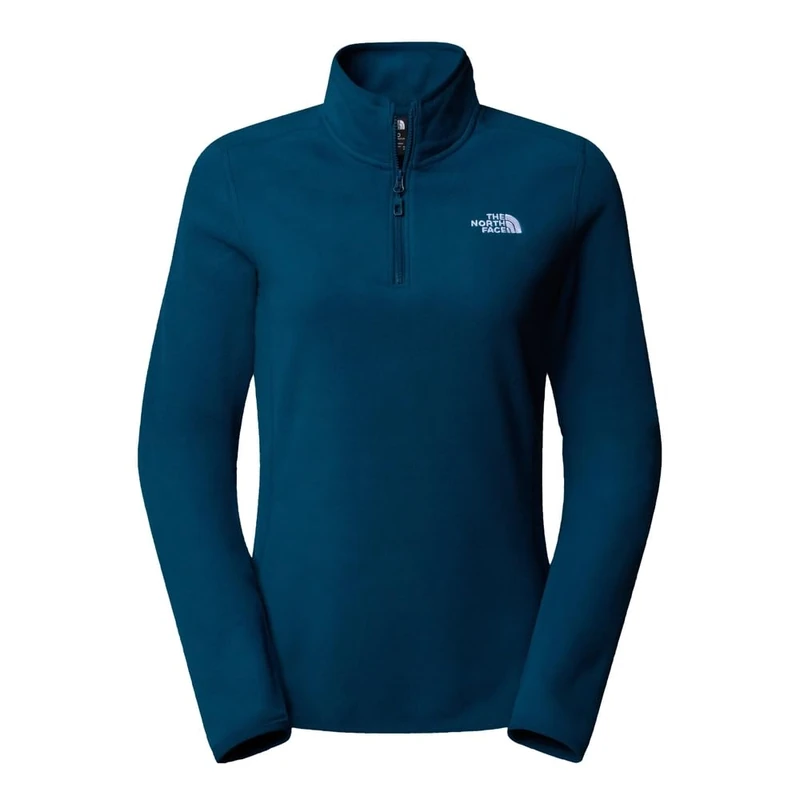 The North Face Women's 100 Glacier 1/4 Zip Sweatshirt, Midnight Petrol, XS - Image 1
