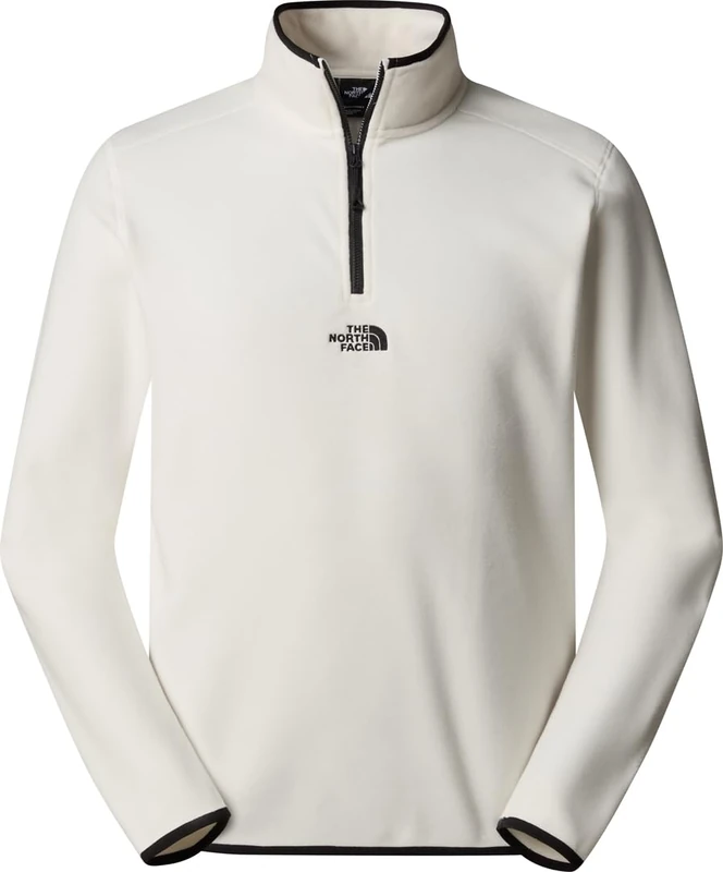The North Face Men's Glacier 1/4 Zip - Embroidered Logo Sweatshirt, Gardenia White/Npf, M
