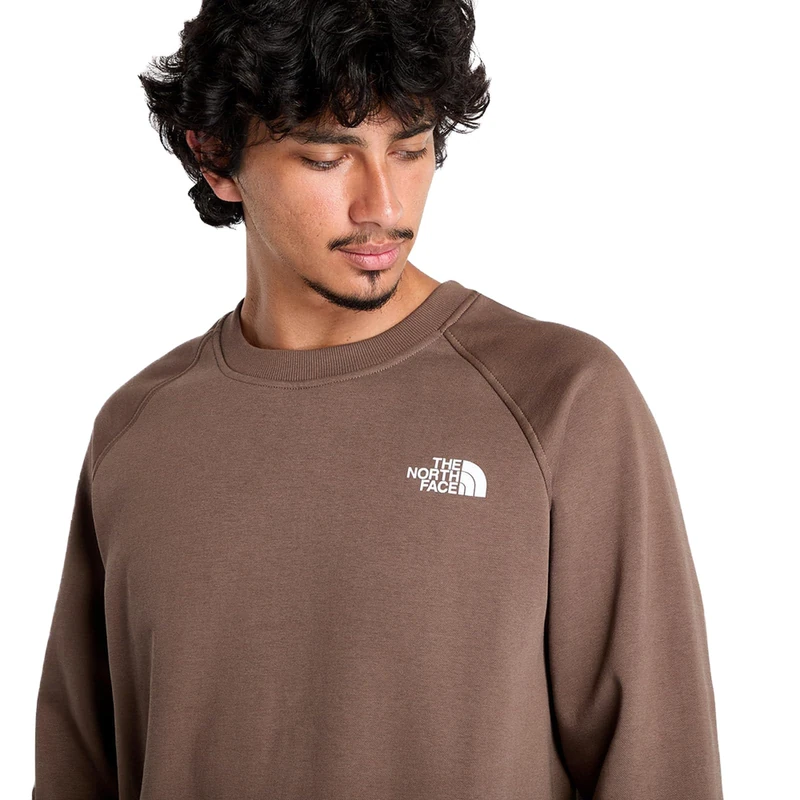 The North Face Men's Raglan Redbox Crew Sweatshirt, Smokey Brown, XL