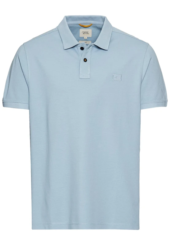 camel active Men's Short Sleeve Cotton Polo Shirt, Blue, 6XL