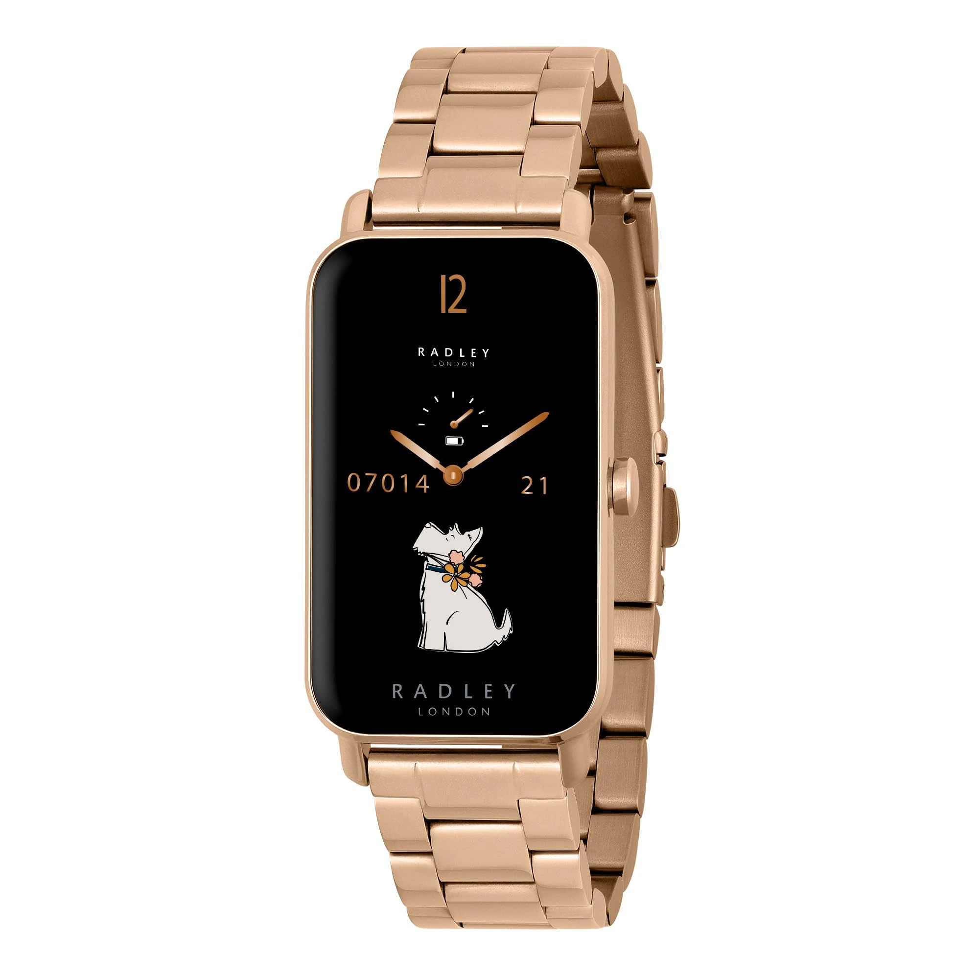 RADLEY Womens Series 21 Smart Watch with Stainless Steel Lozenge Rose Gold Plated Strap RYS21-4016