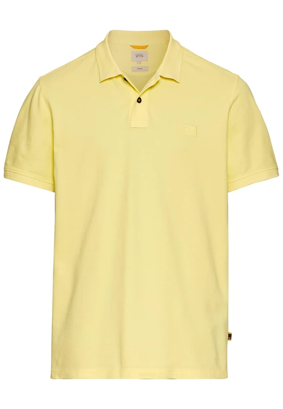 camel active Men's Short Sleeve Cotton Polo Shirt, Yellow, 5XL - Image 1