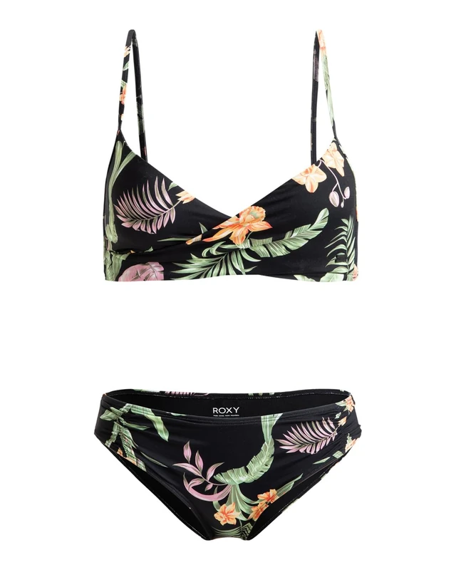 Roxy Two-Piece PT Beach Classics WRAP Bra Set Young Womens Black L