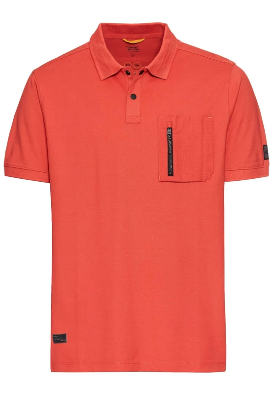 camel active Men's 409920-5p28 Polo Shirt, red, M - Image 1