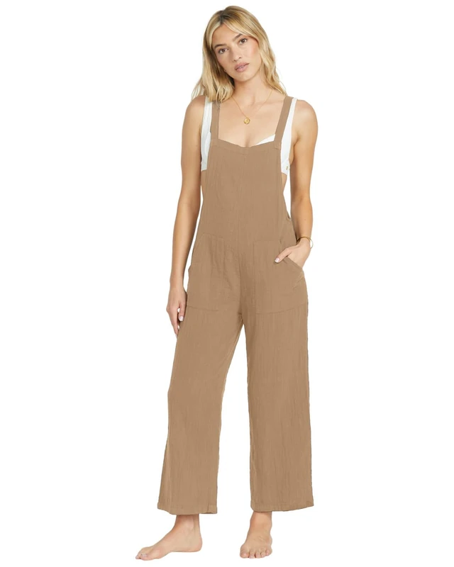 Billabong Strappy Jumpsuit Pacific TIME Young Womens Beige L